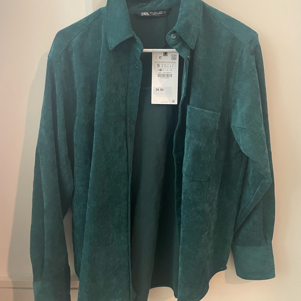 Zara Aqua Corduroy button-up Shacket